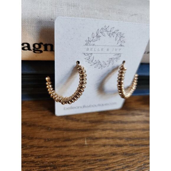 Hold Beaded Hoop Earrings - Picture 1 of 6